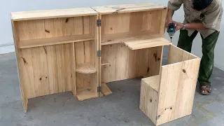 How To Build A Modern Folding Table For Narrow Spaces - Woodworking Plan Smart Furniture Save Space