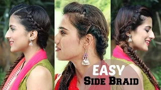 5 Minute EASY Side BRAIDED Indian Hairstyle | Fishtail Braid Hairstyles | Disha Patani