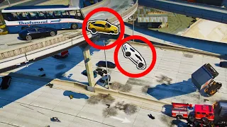 1 Hour of GTA 5 NPCs DRIVING OFF AN OVERPASS with No Brakes Mod!