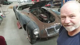 Restoration begins. Meet Dolly the MGA roadster