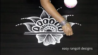 Freehand Rangoli designs || Kolam designs without dots || Latest Muggulu designs