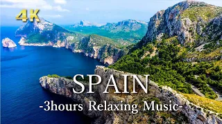 4K [Relaxing Music] The Best 4K Spain for Relaxation, Sleep | Beautiful aerial nature video