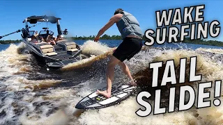 Stylish Wake Surf Trick : The Tail Slide