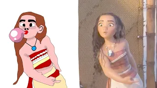 Moana | The Ocean Insists funny Drawing Memes | Disney Princess