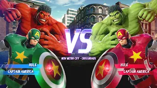 Red Hulk & Green Captain America VS Green Hulk & Red Captain America I Marvel vs Capcom Infinite