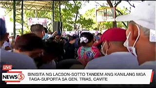 WATCH | Binisita ng Lacson-Sotto tandem ang kanilang mga tagasuporta sa Gen. Trias, Cavite