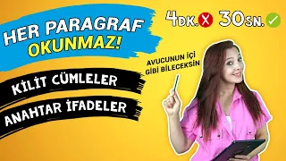 Paragrafta Hız Kazandıran Kilit Cümleler ve Anahtar İfadeler | 2. Bölüm | ÖSYM'nin Türkçesi 2. Ders