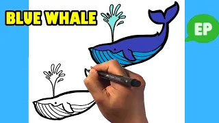 How to Draw a Blue Whale - Easy Pictures to Draw