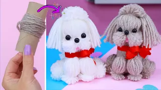 How to Make a Yarn Dog - DIY Wool Puppy Poodle - Easy Crafts at Home with Few Materials Isa's World