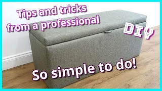 DIY - HOW TO UPHOLSTER A STORAGE OTTOMAN | UPHOLSTERY FOR BEGINNERS | UPHOLSTERY MADE EASY