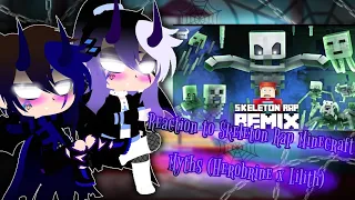 Reaction to Skeleton Rap by Dan Bull - Minecraft Myths(Herobrine x Lilith) - Gacha Club