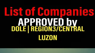 UPDATED | DOLE LIST OF COMPANIES FOR 5K ASSISTANCE | REGION3 CENTRAL LUZON