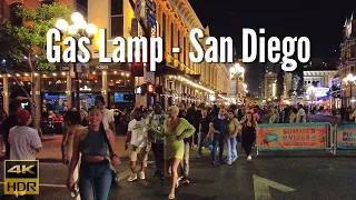 San Diego California - Gas Lamp Quarter - 4K Walking Tour