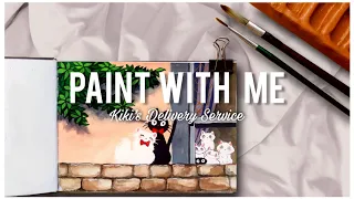 painting studio ghibli scenes 🌿 |Kiki's Delivery Service 🐈‍⬛ | w/poster color