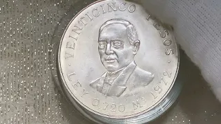 INCREÍBLE MONEDA “25 pesos Juárez PLATA”. Conmemorativa del Centenario de la Muerte de Benito Juárez