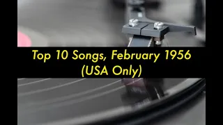 Top 10 Songs FEB  1956; Tennessee Ernie Ford, Sarah Vaughan, Diamond, Teenagers, Frankie Lymon, etc.