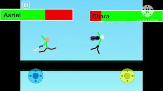 Asriel vs Chara with healthbars