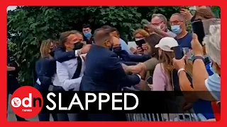 French President Emmanuel Macron SLAPPED in the Face Caught on Camera