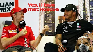 Lewis and Sebastian taking about Roscoe and the squeaky ball that Seb gave Him