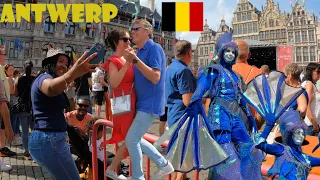 Antwerp-Belgium summer walking trough highlights. part-2. 4K [60FPS] This video is a travel guide