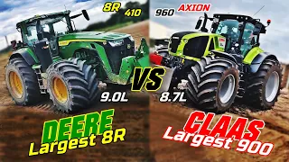 John Deere 8R 410 VS Claas AXION 960 - All level Ultimate Comparison (Largest 8R VS Largest Axion)