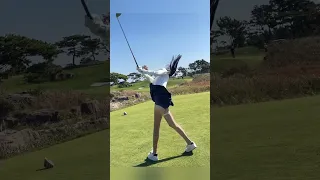 🚀🚀왼발 체중이동 과한 느낌으로!!!👍👍👍 | 골프여신 스윙TV #shorts #golf #golfswing