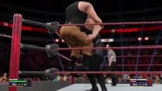 WWE 2K17 Big Show and Braun Stroman break the RAW Ring