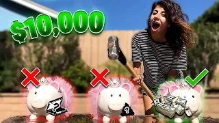 Smash The Right Piggy Bank And Win $10,000 (CHOOSE WISELY OR ELSE)