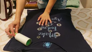 ASMR /👚 Ironing & folding clothes👔 / lint roller.👕