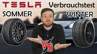 Tesla Model 3 Verbrauchstest Sommerreifen vs Winterreifen