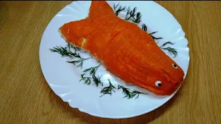 Салат "Золотая рыбка в необычной формочке! Fish salad.