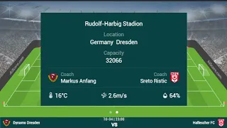 🔴LIVE : Sg Dynamo Dresden vs Hallescher | 3.Liga 2023 | Live Football Match | Score Today