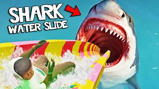 WATER SLIDE Into SHARK ATTACK In GTA 5 (Cursed)