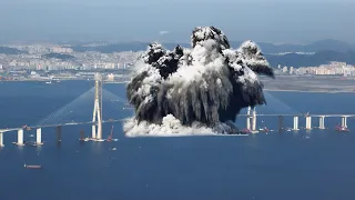 TODAY! Russia's Crimea Bridge is EXPLOSED by a Ukrainian BGM-109 Tomahawk missile