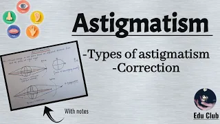 Astigmatism | Types | Correction | Errors Of Refraction || Special Senses Physiology