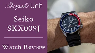 Seiko SKX009J1 Review: Steel Pepsi Diver On Black Rubber Strap (Made in Japan)