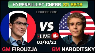 Alireza Firouzja vs Daniel Naroditsky | HYPER Bullet Chess 30 secs | lichess.org | 03/10/22