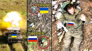 Ukraine Tank & Drones attack Russian Positions near Bakhmut during Ukrainian Counter Offensive 2023.