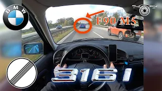 BMW E36 316I 102HP POV TOP SPEED ON GERMAN NO LIMIT AUTOBAHN 🚗