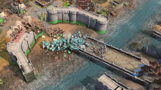 Age of Empires 4 - 4v4 BREAKING THE TWO FRONT SIEGE | Multiplayer Gameplay