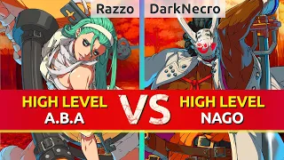 GGST ▰ Razzo (A.B.A) vs DarkNecro (Nagoriyuki). High Level Gameplay