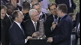 SUPERBOWL XXXV post game and Trophy