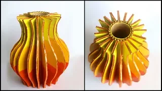 How To Make Flower Vase at Home ? DIY Cardboard Vase / Flower Pot | DIY Home Decor