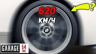 What happens to a tire at 620 km/h (385 MPH)?