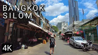 [4K] Walk Around Bangkok Temple On Silom Road To Sathorn Road