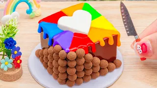 Rainbow Buttercream Cake Dessert 🌈 Wonderful Rainbow Buttercream Cake With Fondant Chocolate 🌈