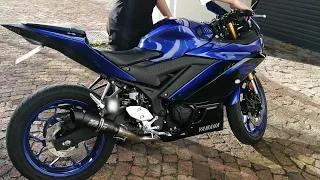 2019 Yamaha R3 SC Project (replica) full exhaust system sound