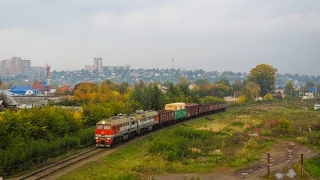 Тепловоз 2М62У-0317 с грузовым поездом