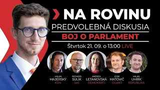 NA ROVINU | Predvolebná diskusia: Republika, SASKA, OĽaNO, KDH, Demokrati | Aktuality