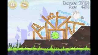 Angry Birds - Mighty Eagle 100% Total Destruction Walkthrough for theme 1 levels 15-21